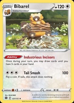 Brilliant Stars Bibarel #121 card