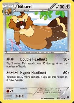 2014 XY Bibarel #107 card