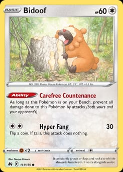 2023 Crown Zenith Bidoof #111 card