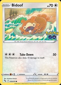 2022 Pokémon GO Bidoof #59 card