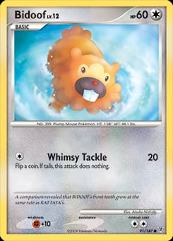 2009 Supreme Victors Bidoof #91 card