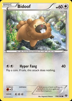 2014 XY Bidoof #106 card