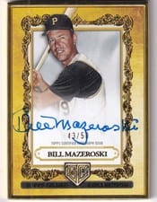 2025 Topps Gilded Collection Topps Gallery of Gold Autographs Bill Mazeroski #GOG-BM card