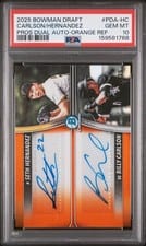 2025 Bowman Draft Prospect Dual Autographs Billy Carlson/Seth Hernandez #PDA-HC card