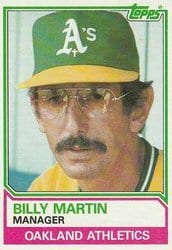 1983 Topps Base Set Billy Martin #156 card