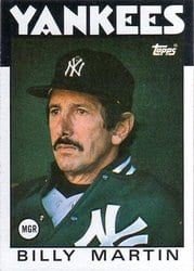 1986 Topps Base Set Billy Martin #651 card