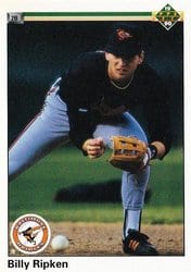 1990 Upper Deck Base Set Billy Ripken #184 card
