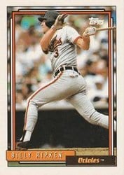 1992 Topps Base Set Billy Ripken #752 card