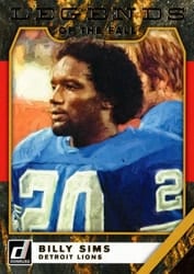 2019 Donruss Legends of the Fall Billy Sims #LF-13 card