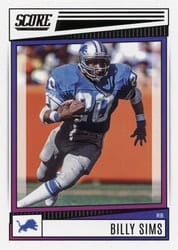 2022 Score Base Set Billy Sims #92 card