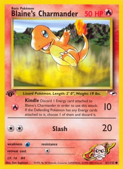 Gym Heroes Blaine's Charmander #61 card