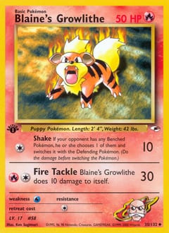 Gym Heroes Blaine's Growlithe #35 card