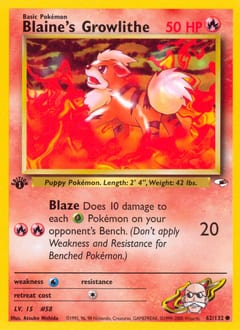 Gym Heroes Blaine's Growlithe #62 card