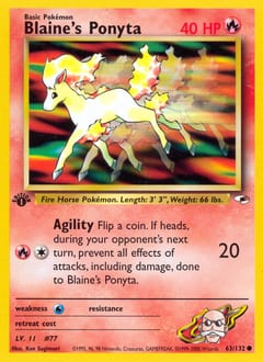 Gym Heroes Blaine's Ponyta #63 card