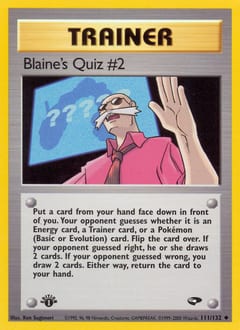 Gym Challenge Blaine's Quiz #2 #111 card