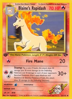 Gym Challenge Blaine's Rapidash #33 card