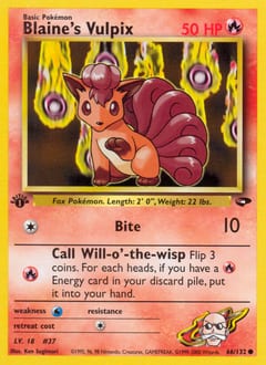 Gym Challenge Blaine's Vulpix #66 card