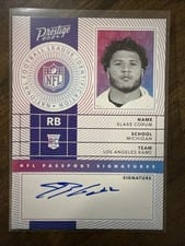 2024 Panini Prestige NFL Passport Signatures Blake Corum #NPS-BCM card