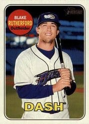 2018 Topps Heritage Minor League Base Set Blake Rutherford #40 card