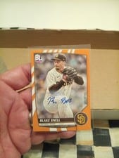 2023 Topps Big League Electric Orange Autographs Blake Snell #67 card