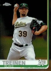 2019 Topps Chrome Base Set Blake Treinen #144 card