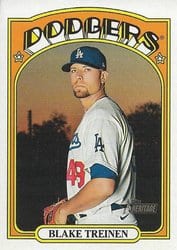 2021 Topps Heritage Base Set Blake Treinen #222 card