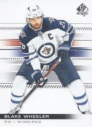 2019-20 SP Authentic Base Set Blake Wheeler #95 card