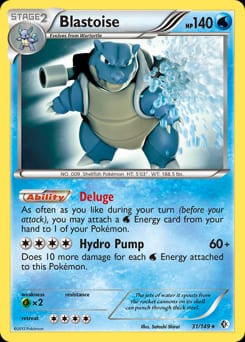 2012 Boundaries Crossed Blastoise #31 card