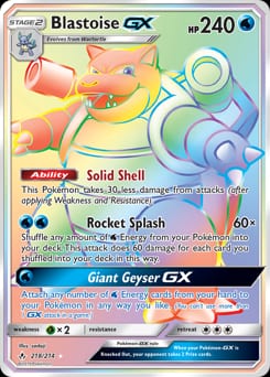 Unbroken Bonds Blastoise-GX #218 card