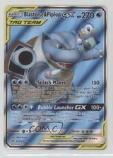 2019 Cosmic Eclipse Blastoise & Piplup-GX #214 card