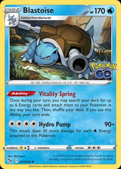2022 Pokémon GO Blastoise #17 card