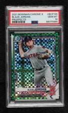 Blaze Jordan 2021 Bowman Chrome X Prospects Green X-Fractor card