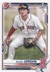 2021 Bowman Prospects Blaze Jordan #BP-71 card
