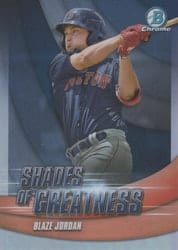 2022 Bowman Chrome Shades of Greatness Blaze Jordan #SG-18 card