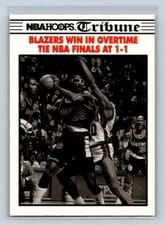 1990-91 Hoops Base Set Blazers Win In Overtime Tie NBA Finals At 1-1 #338 card