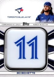 2022 Topps Player Number Jersey Medallions Bo Bichette #JNM-BB card