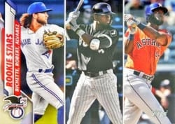 2020 Topps Base Set Bo Bichette / Luis Robert / Yordan Alvarez #392e card