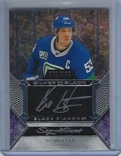 2020-21 Upper Deck Black Diamond Silver on Black Signatures Bo Horvat #SB-BH card