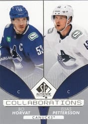 2022-23 SP Authentic Collaborations Bo Horvat/Elias Pettersson #C-18 card