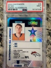 2024 Panini Contenders Permit to Dominate Bo Nix #35 card