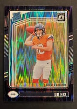 2024 Panini Donruss Optic Bo Nix Purple Shock #209 card