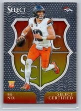 2024 Panini Select Select Certified Rookies Bo Nix #4 card