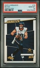 2025 Panini Luminance Animation Bo Nix #10 card