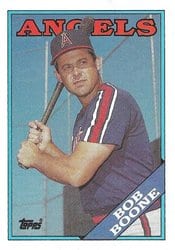 1988 Topps Base Set Bob Boone #498 card