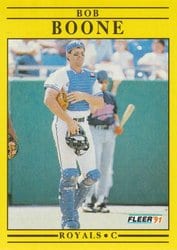 1991 Fleer Base Set Bob Boone #551 card