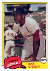 2018 Topps Archives Base Set Bob Gibson #204 card