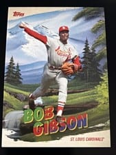 2023 Topps x Bob Ross: The Joy of Baseball Painting the Corners Bob Gibson #PC-10 card