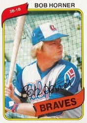 1980 Topps Base Set Bob Horner #108 card