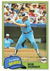 1981 Topps Base Set Bob Horner #355 card