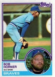 1983 Topps Base Set Bob Horner #50 card